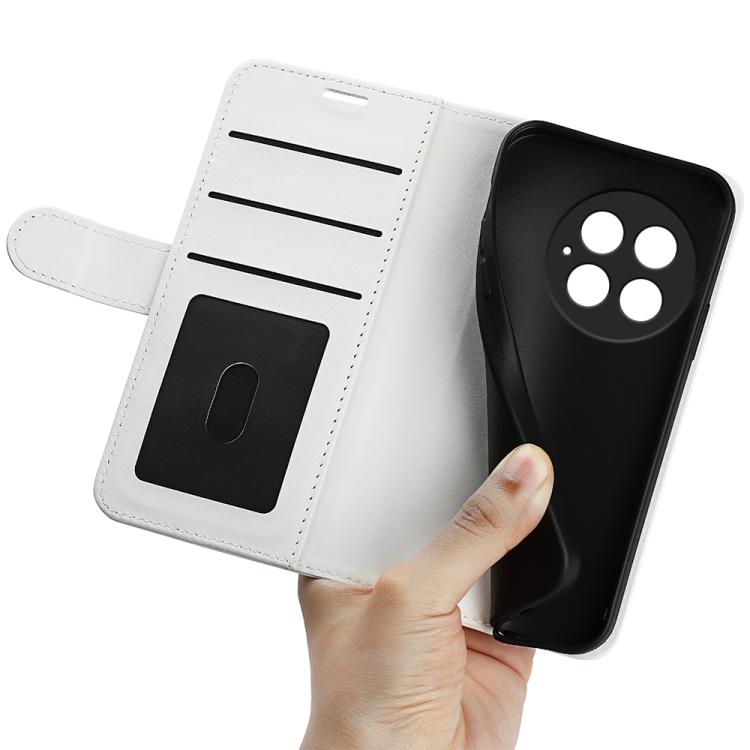 Funda de Cuero con Tapa Horizontal Textura R64 para OnePlus 13 (Blanca)