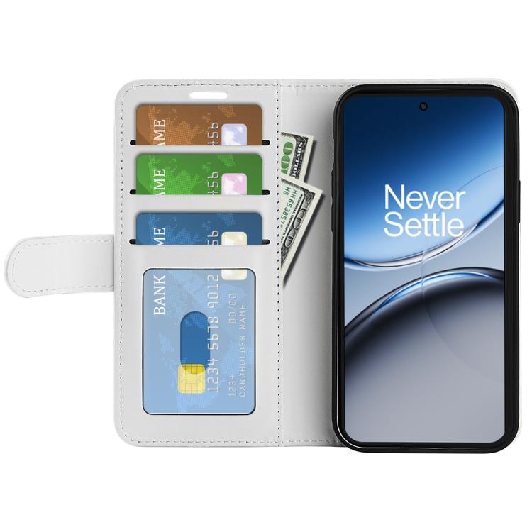 Funda de Cuero con Tapa Horizontal Textura R64 para OnePlus Nord 4 (Blanca)