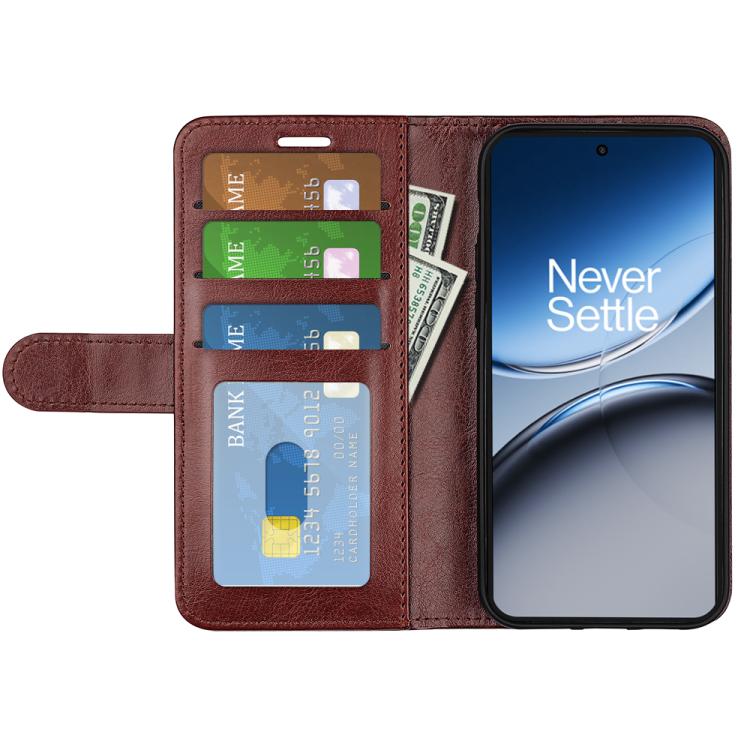 Funda de Cuero con Tapa Horizontal Textura R64 para OnePlus Nord 4 (Marrón)