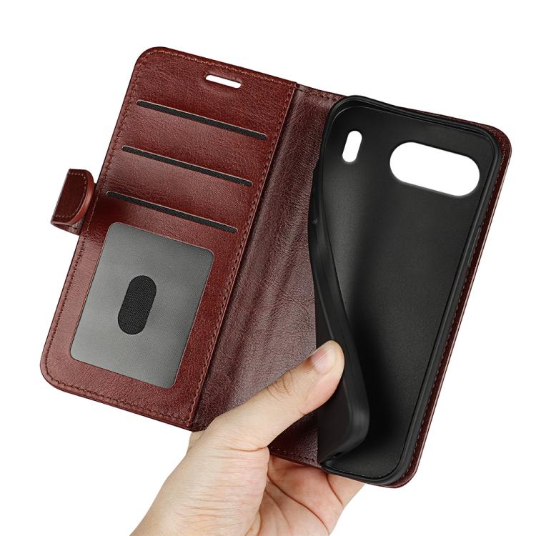 Funda de Cuero con Tapa Horizontal Textura R64 para OnePlus Nord 4 (Marrón)