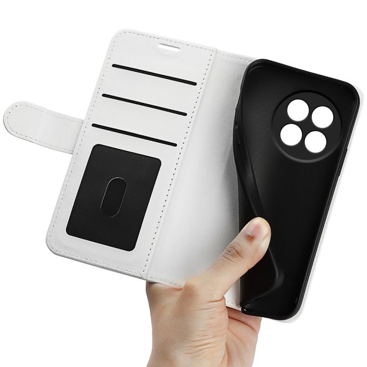Funda de Cuero con Tapa Horizontal Textura R64 para OnePlus Ace 5 Pro (Blanca)