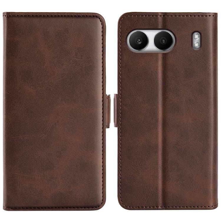 Funda de Cuero para OnePlus Nord 4 con Tapa Horizontal y Hebilla Magnética Doble Cara (Marrón)