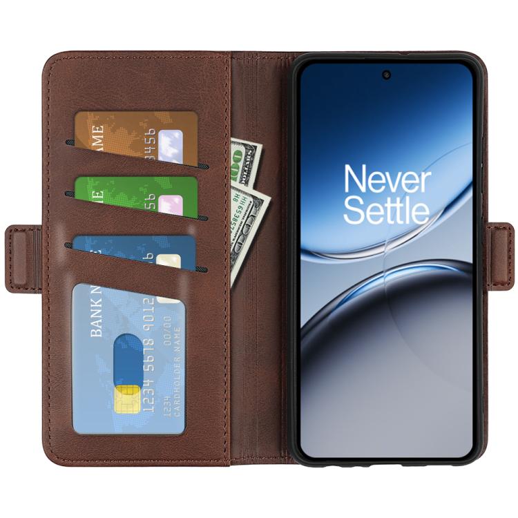 Funda de Cuero para OnePlus Nord 4 con Tapa Horizontal y Hebilla Magnética Doble Cara (Marrón)