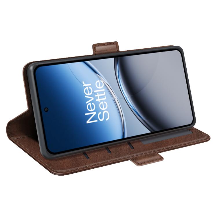 Funda de Cuero para OnePlus Nord 4 con Tapa Horizontal y Hebilla Magnética Doble Cara (Marrón)