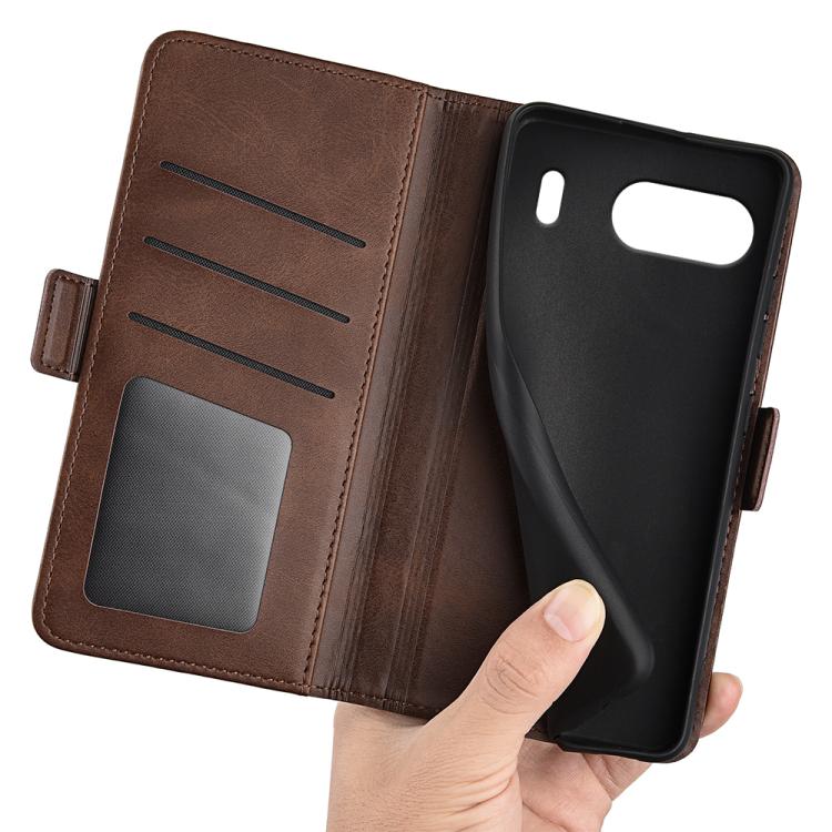 Funda de Cuero para OnePlus Nord 4 con Tapa Horizontal y Hebilla Magnética Doble Cara (Marrón)