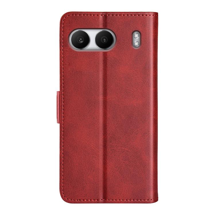 Funda de Cuero para OnePlus Nord 4 con Tapa Horizontal y Hebilla Magnética Doble Cara (Rojo)