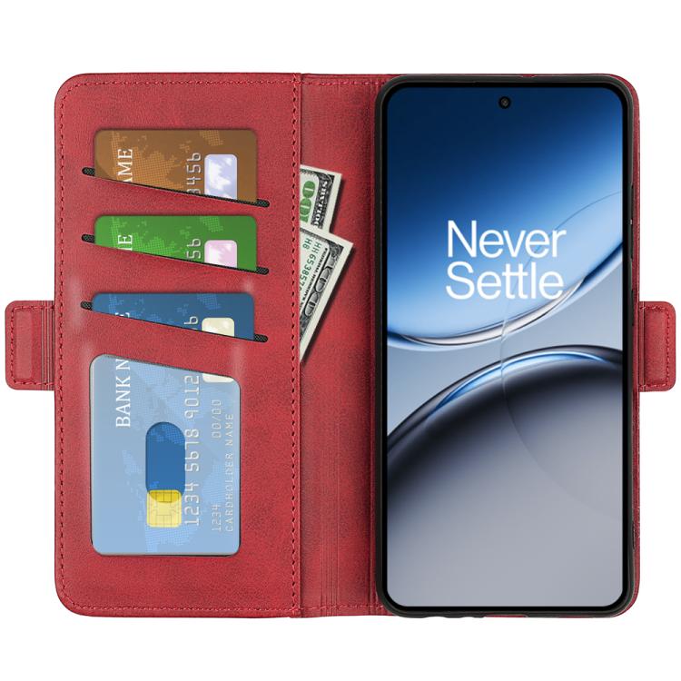 Funda de Cuero para OnePlus Nord 4 con Tapa Horizontal y Hebilla Magnética Doble Cara (Rojo)