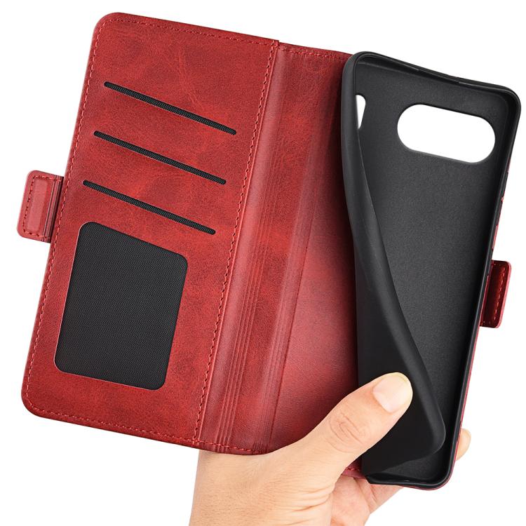 Funda de Cuero para OnePlus Nord 4 con Tapa Horizontal y Hebilla Magnética Doble Cara (Rojo)
