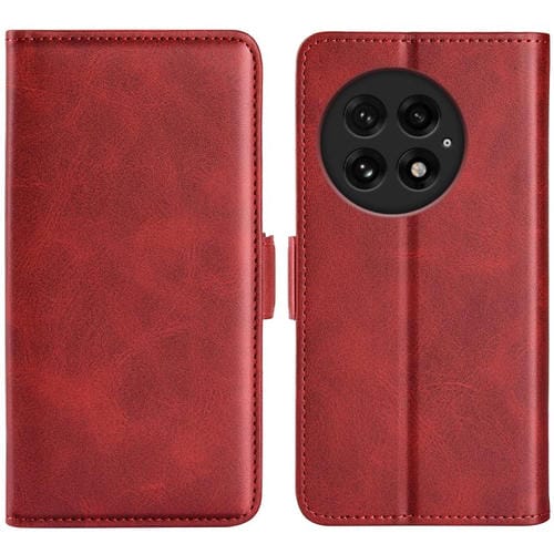 Funda de Cuero para OnePlus 13 con Tapa Horizontal y Hebilla Magnética Doble Cara (Rojo)