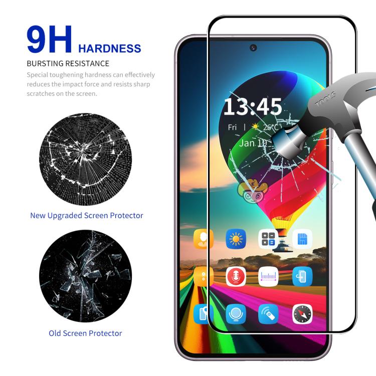Película de vidrio templado ENKAY de alta densidad de aluminio y silicio con pegamento completo para Infinix GT 30 Pro