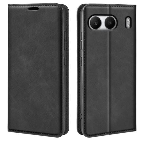Funda de Cuero con Ventosa Magnética para OnePlus Nord 4 Retro-Skin (Negra)