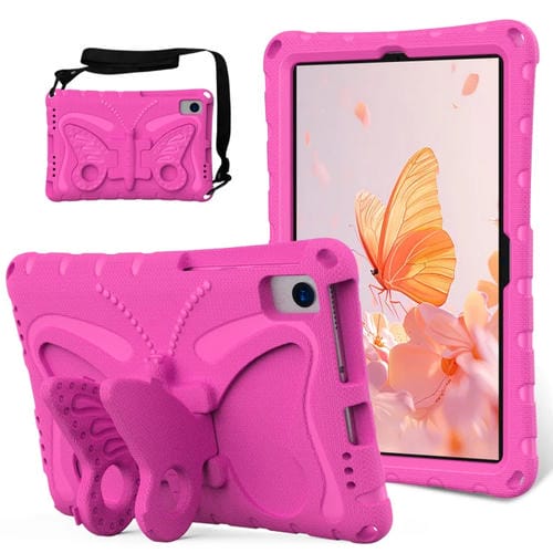 Funda de Eva para Tablet Samsung Galaxy Tab S6 Lite 10.4 P620 con Soporte de Mariposa (Rosa y Rojo)