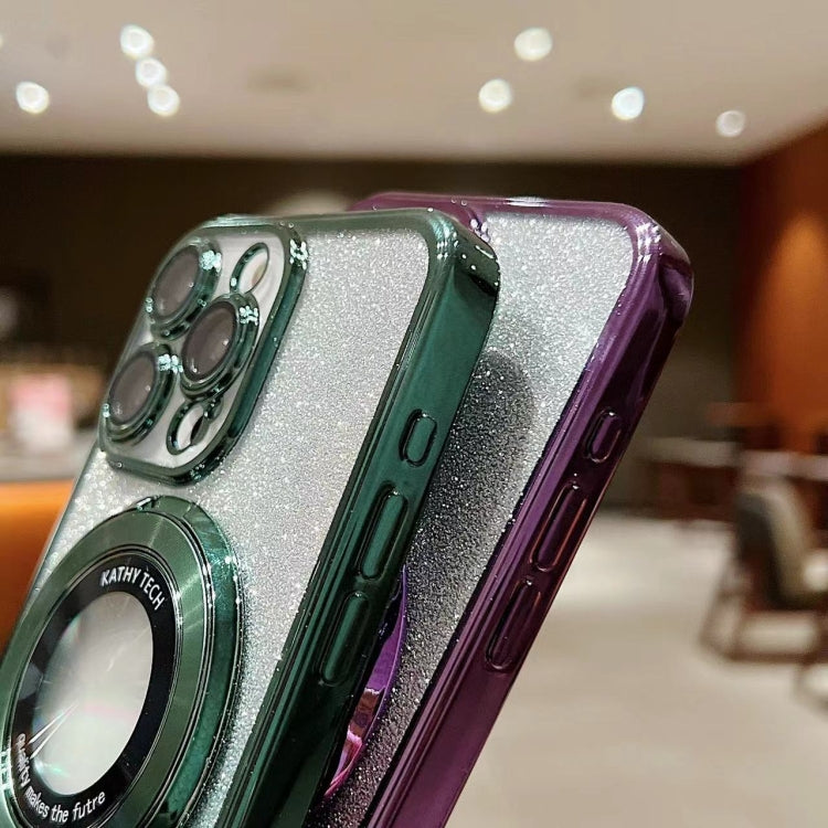 Estuche para Teléfono Magsafe iPhone 15 con Brillo Degradado y Soporte Galvanizado (Rosa) - MOVILSTORE
