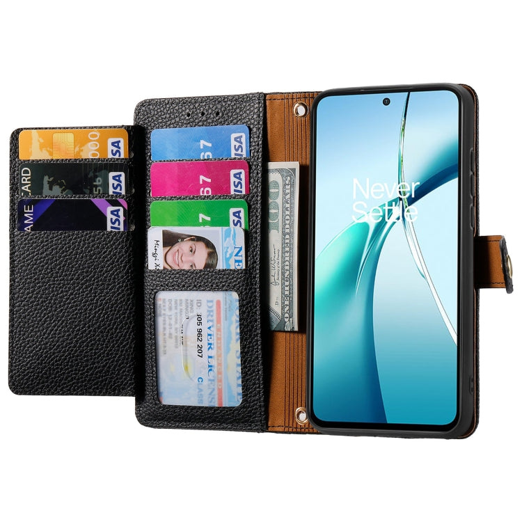 Funda de Cuero con Cordón y Cremallera Love para OnePlus Ace 3 Pro (Negra)