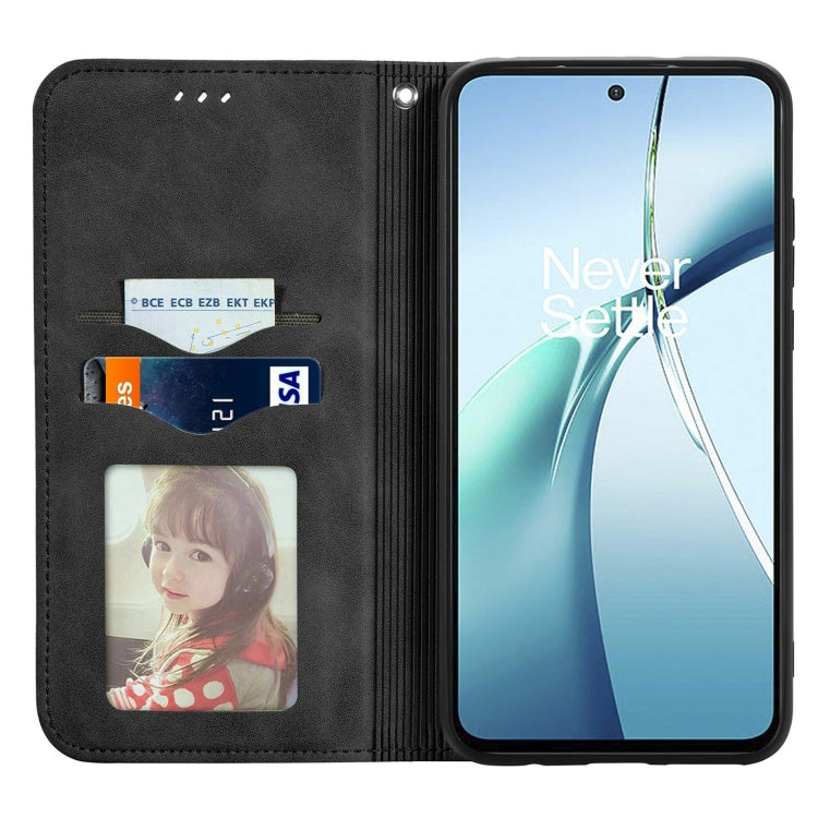Funda de Cuero con Tapa Magnética para OnePlus Ace 3 Pro (Negra)
