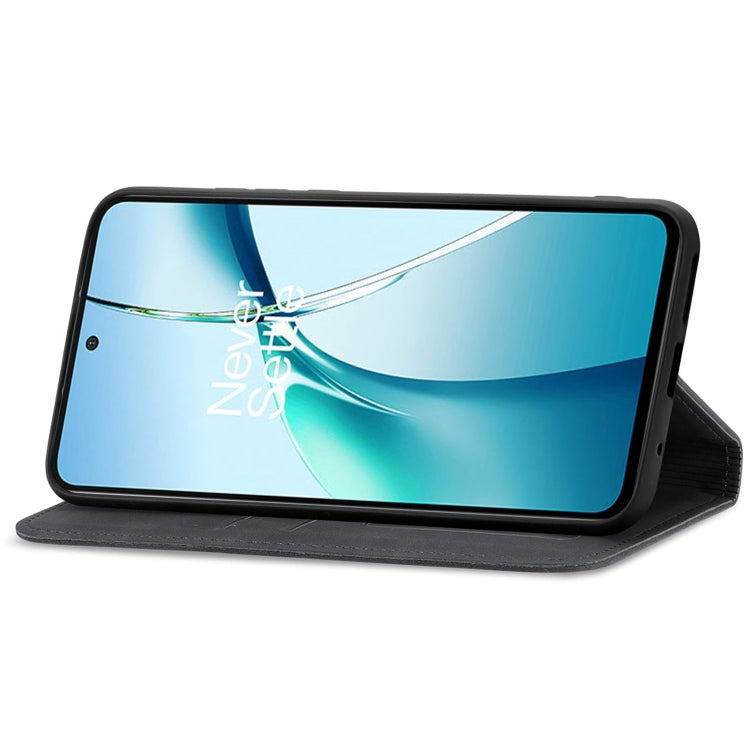Funda de Cuero con Tapa Magnética para OnePlus Ace 3 Pro (Negra)