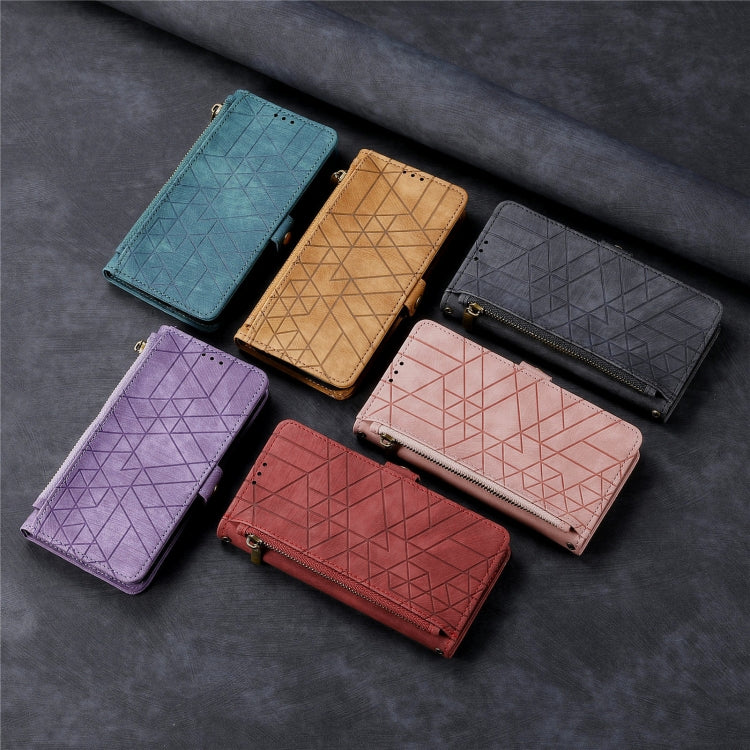 Funda de Cuero OnePlus Ace 3 Pro con Hebilla Lateral y Cierre Geométrico (Rojo)