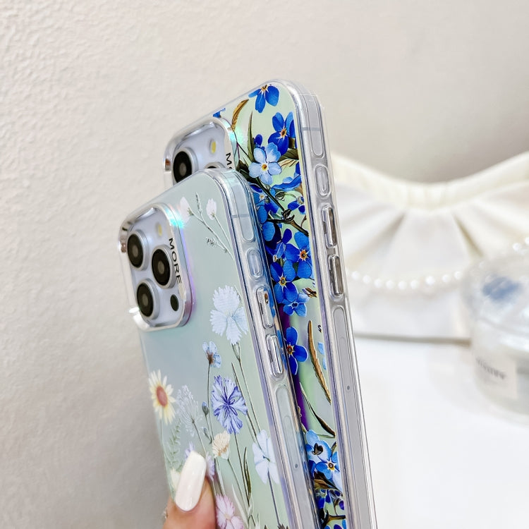 Funda para Teléfono iPhone 15 con Flor Láser Galvanizada y Correa para Muñeca (Plum Blossom Ah18) - MOVILSTORE