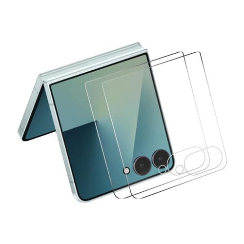 2 películas de vidrio templado ENKAY 9H con borde de arco grande de aluminio y silicio para Samsung Galaxy Z Flip7