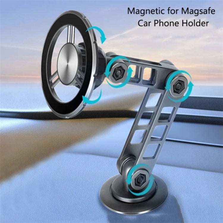 Soporte para Teléfono Móvil con Brazo Robótico Ajustable G198, Soporte Magnético para Parabrisas de Salpicadero de Coche (Plateado)