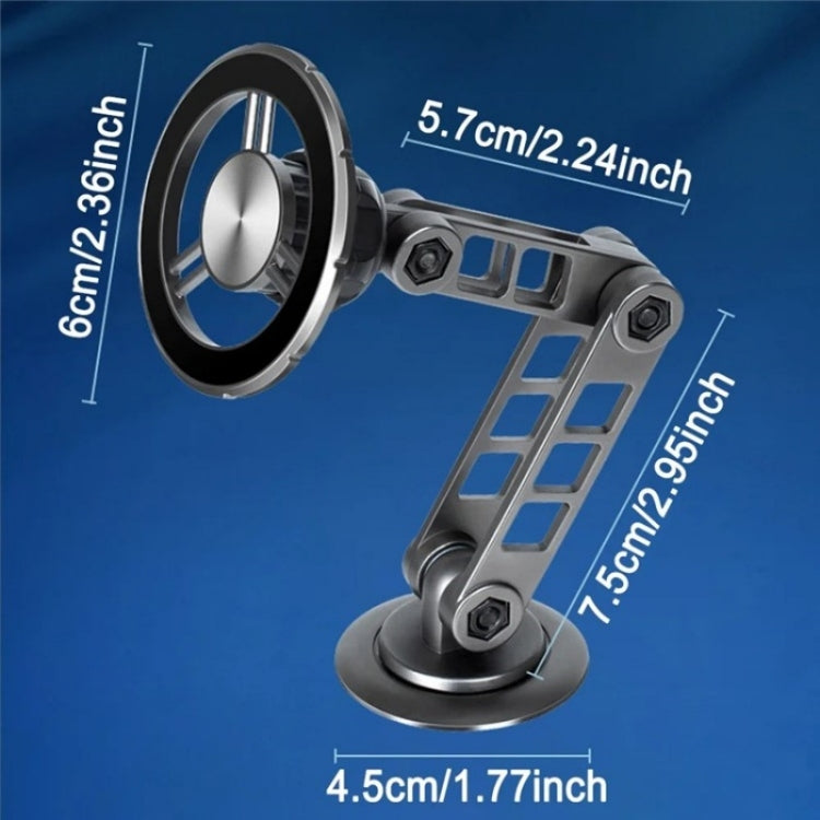 Soporte para Teléfono Móvil con Brazo Robótico Ajustable G198, Soporte Magnético para Parabrisas de Salpicadero de Coche (Plateado)