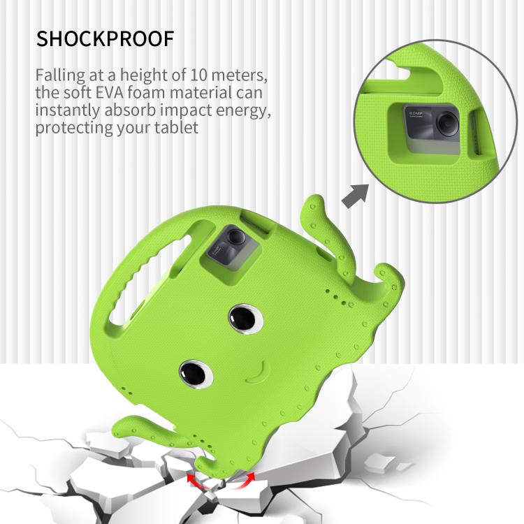 Funda híbrida de EVA para Xiaomi Redmi Pad 2/SE 11 2025, estilo pulpo, con correa y antigolpes (verde hierba)