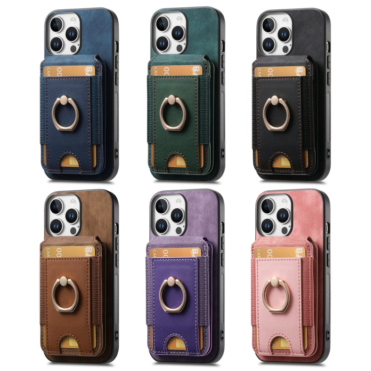 Funda de Cuero para iPhone 16E con Soporte Magnético Divisible Estilo Retro (Marrón)