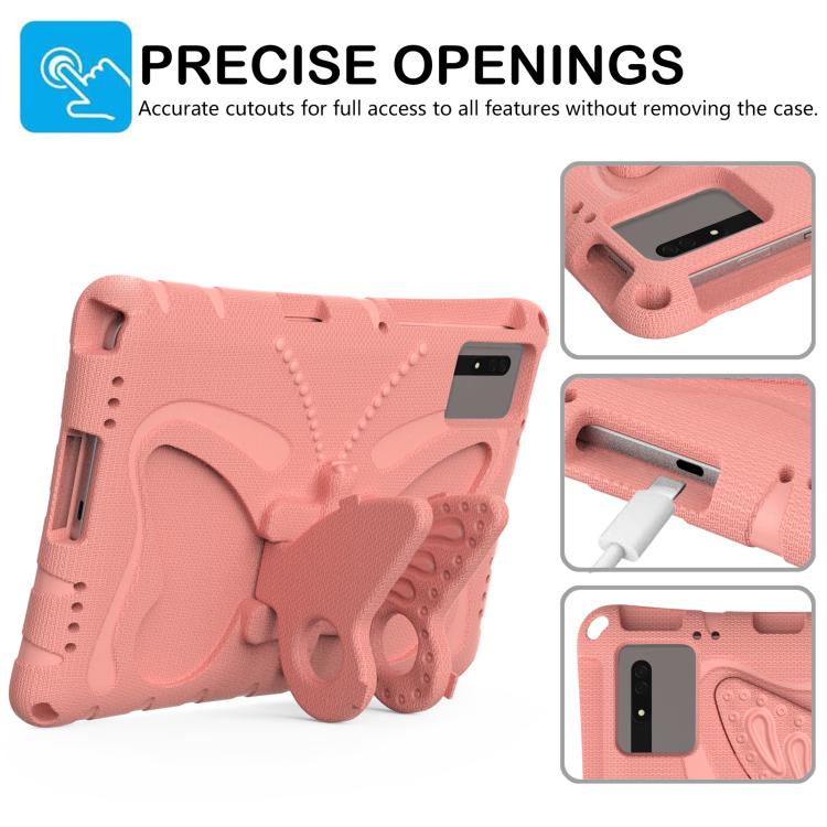 Funda de EVA a prueba de golpes con soporte de mariposa para Xiaomi Redmi Pad 2/SE 11 2025 (rosa y naranja)