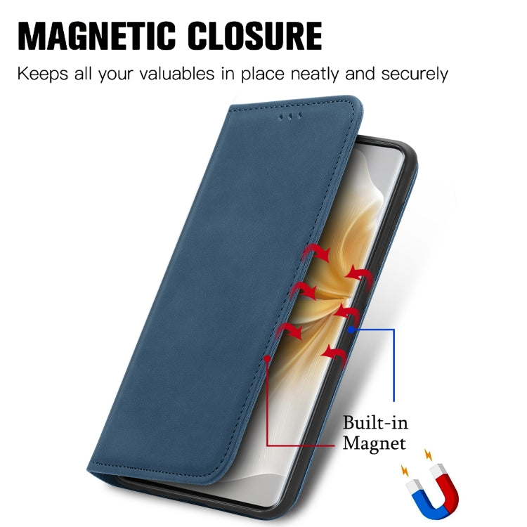 Funda de Cuero Nxtpaper para TCL 50 Pro con Tapa Magnética y Tacto Retro (Azul)