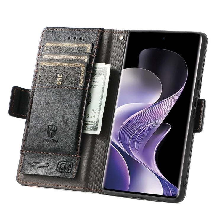 Funda de Cuero con Hebilla Magnética Doble para TCL 50 Pro Nxtpaper (Negro)