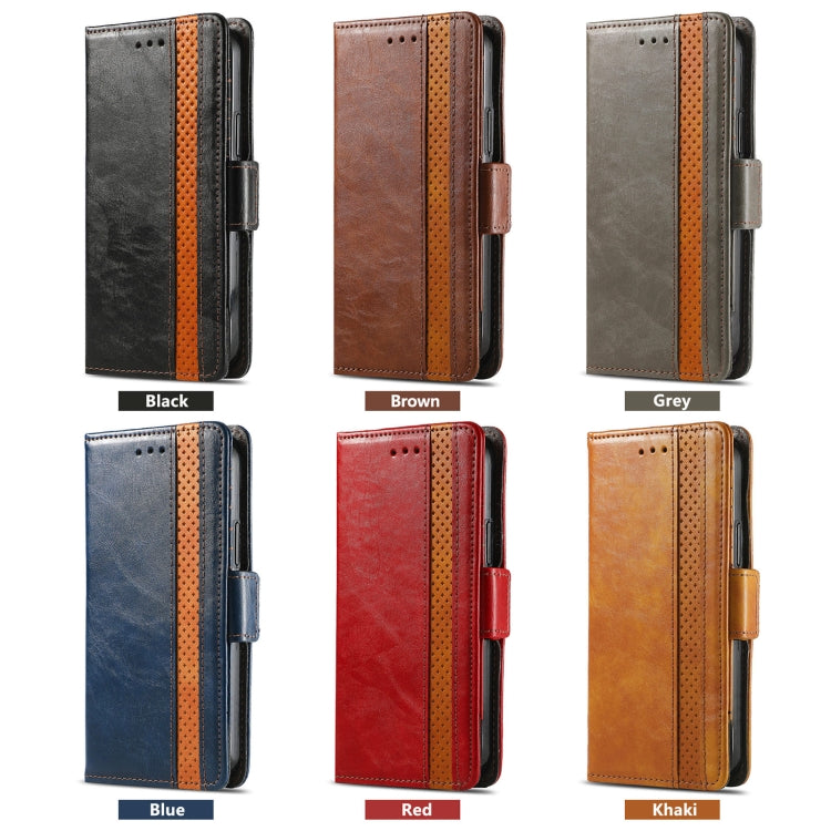 Funda de Cuero con Hebilla Magnética Doble para OnePlus Ace 3 Pro (Marrón)