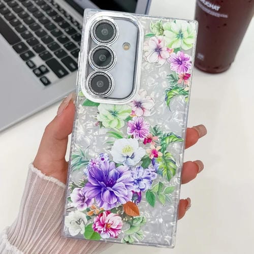 Funda TPU Samsung Galaxy A25 5G Textura Flores Plantas Galvanizadas (Peonía Colorida)