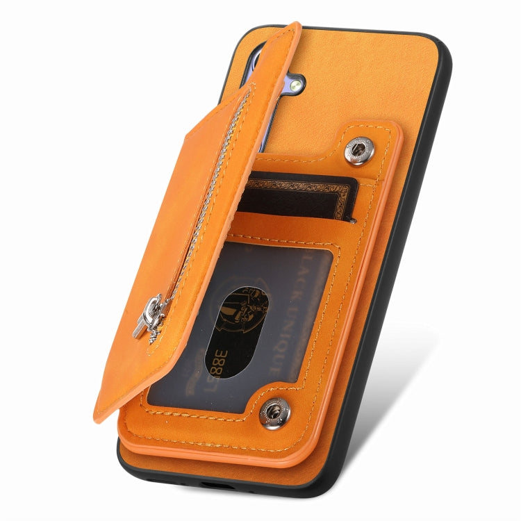 Funda para Teléfono OnePlus Ace 3 5G/12R 5G con Cremallera Magsafe Retro (Amarilla)