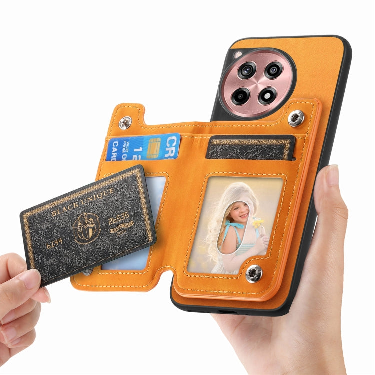Funda para Teléfono OnePlus Ace 3 5G/12R 5G con Cremallera Magsafe Retro (Amarilla)