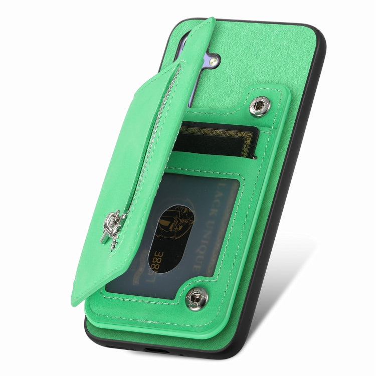 Funda para Teléfono OnePlus Ace 3 5G/12R 5G con Cremallera Magsafe Retro (Verde)