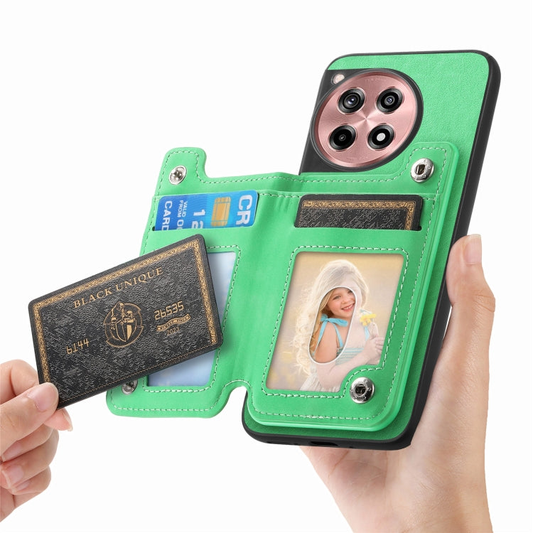 Funda para Teléfono OnePlus Ace 3 5G/12R 5G con Cremallera Magsafe Retro (Verde)