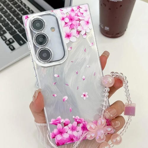 Funda TPU Samsung Galaxy A25 5G Textura Flores Plantas Galvanizadas (Sakura Fl12)