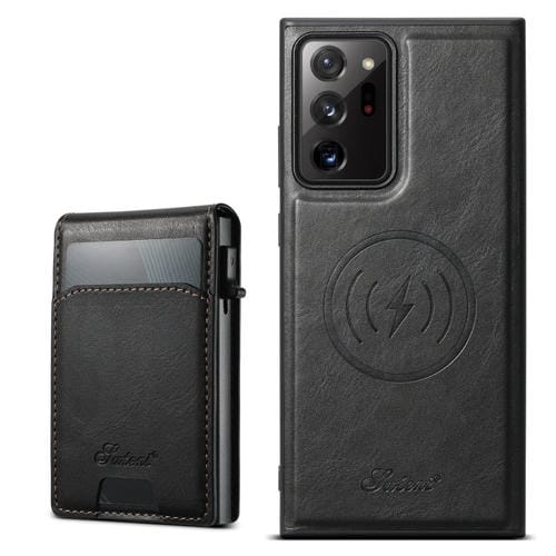 Funda para Teléfono Suteni H19 Samsung Galaxy Note20 Ultra 5G con Tapa Trasera Extraíble y Tarjetero 2 en 1 (Negro)