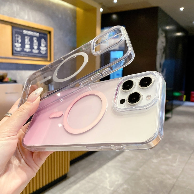 Funda para Teléfono Magsafe PC Transparente con Degradado para iPhone 16 Plus (Gris Degradado)