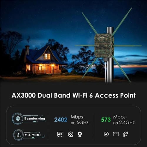 Extensor WiFi WAVLINK WN588HX3 AX3000 doble banda para exteriores con 6 antenas (Enchufe Reino Unido)