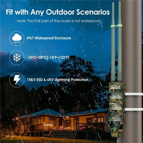 Extensor WiFi WAVLINK WN570HA2 Doble banda AC1200 Resistente al agua IP67 para exteriores (Enchufe australiano)