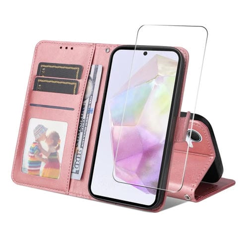 Funda Cuero Pu Enkay Samsung Galaxy A36/A56 Ranura Tarjeta Película (Rosa)