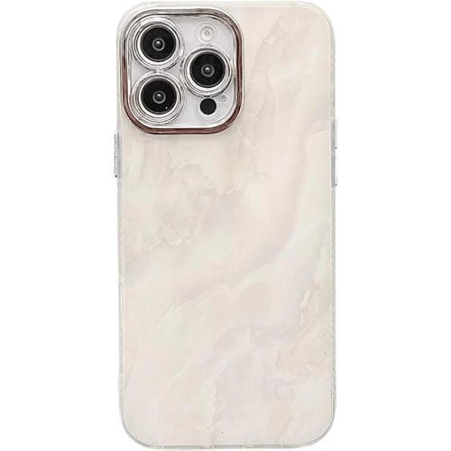 Funda para Teléfono Apple iPhone 15 Pro Max Textura Mármol Galvanizado (Blanco)