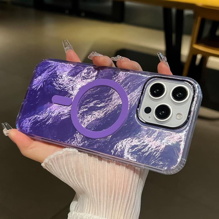 Estuche para Teléfono Magsafe iPhone 11 Textura Glaciar Degradado (Azul Plateado)