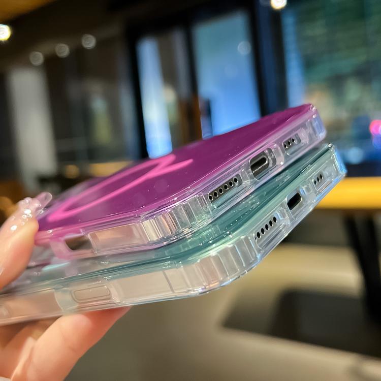 Funda para Teléfono Magsafe iPhone 12 Pro Max Textura de Glaciar Degradado (Morado)