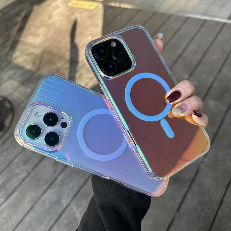 Funda para Teléfono Magsafe iPhone 14 Textura Grabada Láser Rayas Verticales