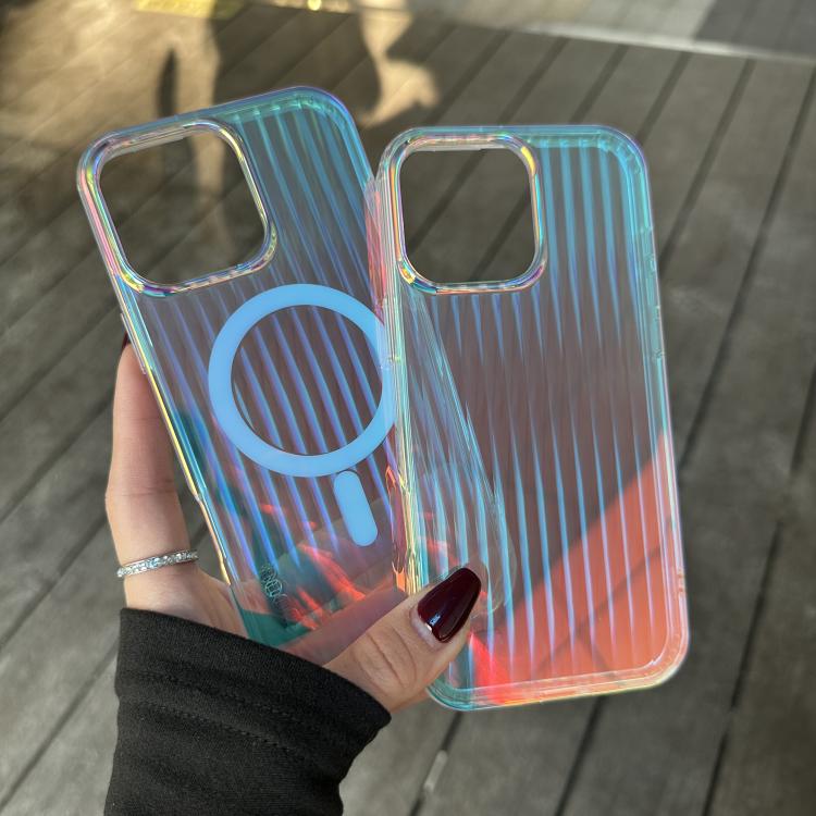 Funda para Teléfono Magsafe iPhone 12 Textura Grabada con Láser Rayas Verticales