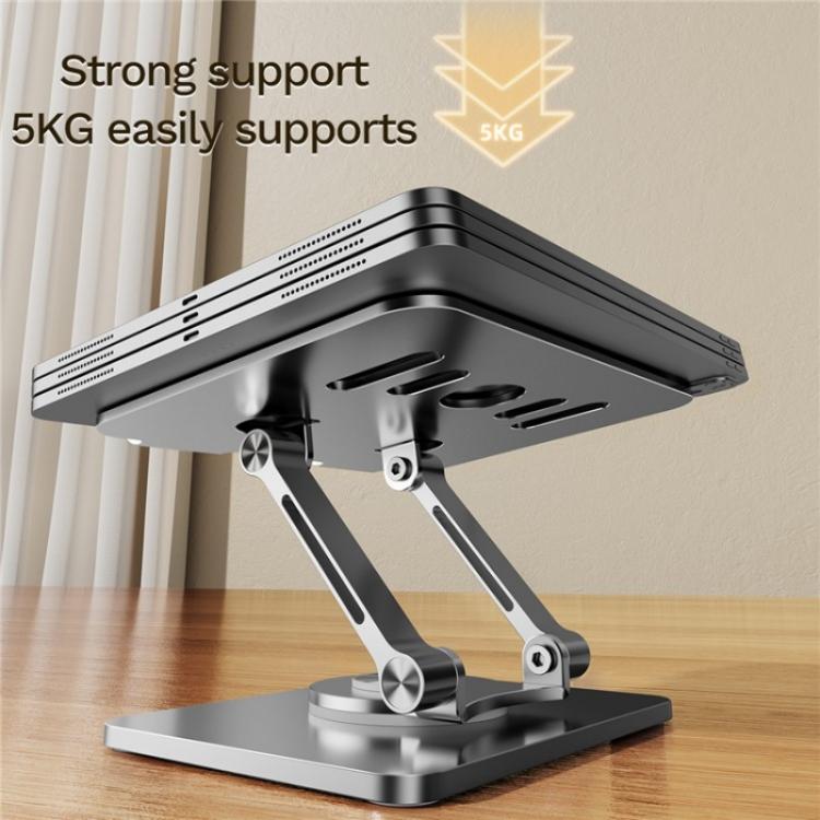Soporte para Tableta J58 Giratorio Plegable Acero Aleación Doble Varilla (Gris Oscuro)