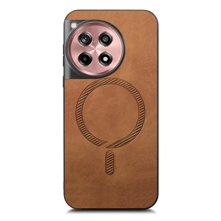 Funda Trasera PU Magsafe Retro para OnePlus Ace 3/12R 5G (Marrón)