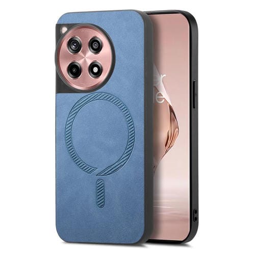 Funda Trasera PU Magsafe Retro para OnePlus Ace 3/12R 5G (Azul)